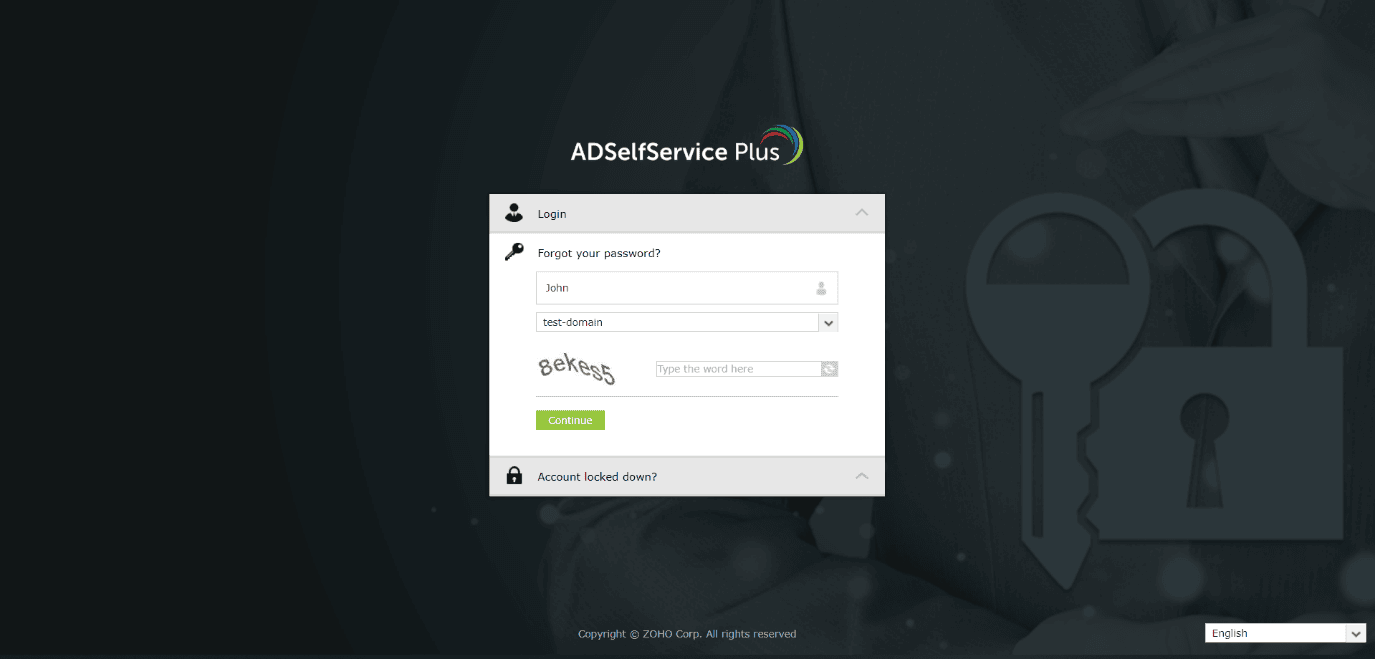 The web browser login page, where you select Forgot your password? and enter your username